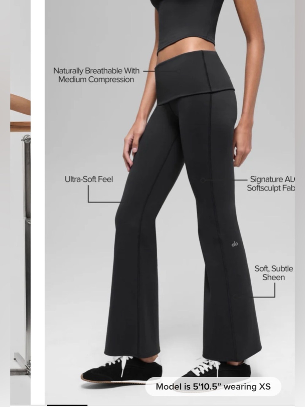 ALO Softsculpt 7/8 Foldover Flare Legging - Picture 2 of 8